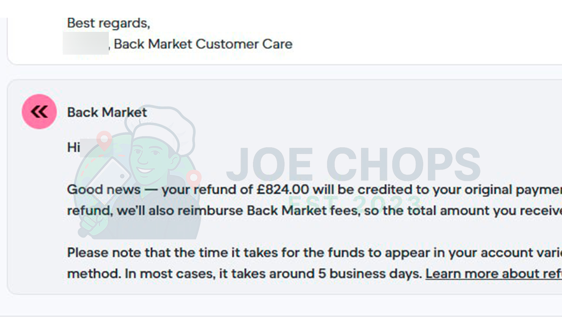 Back Market Order Success